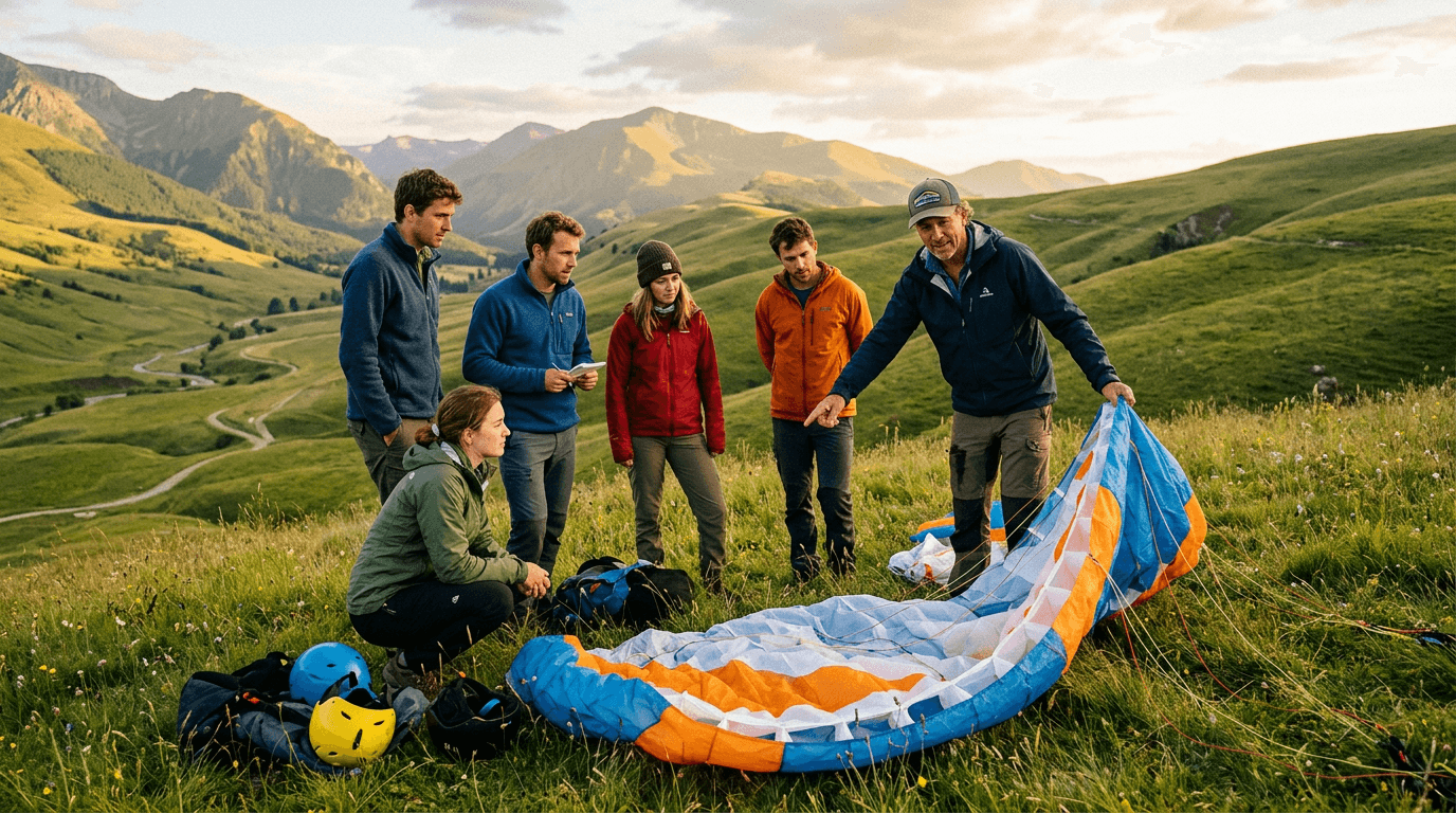 Student training on the hill